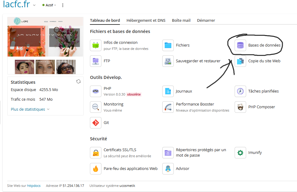 Accès aux bases de données