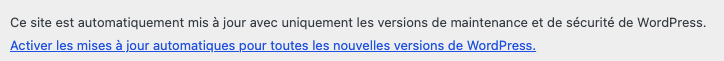 'Mises à jour automatiques WordPress'